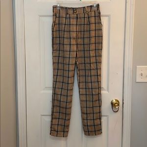 Brown, Red, and Black Plaid Pants